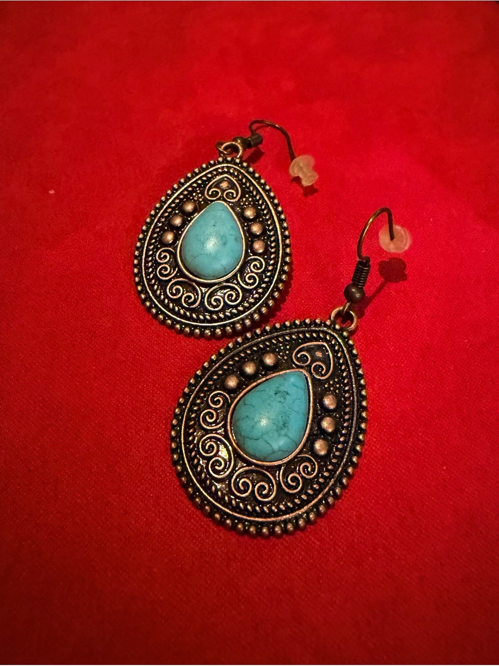 NWOT Turquoise Teardrop Bohemian Dangle Earrings
